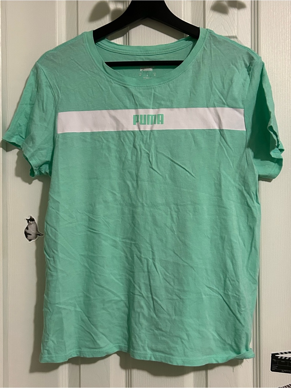 Puma Mint Green Short Sleeve Tee with White Stripe